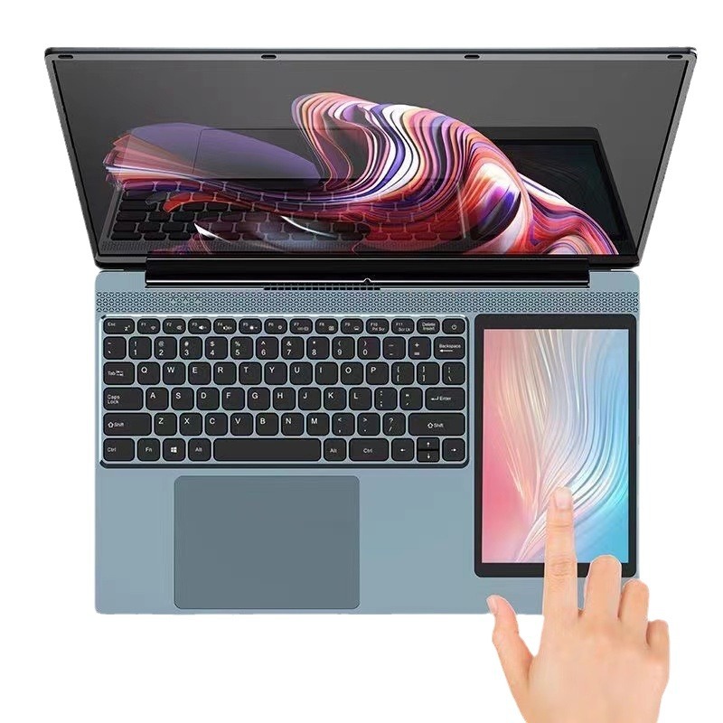 15,6+7 hüvelykes dupla képernyős windows laptop érintőképernyős 2 az 1-ben laptop számítógép